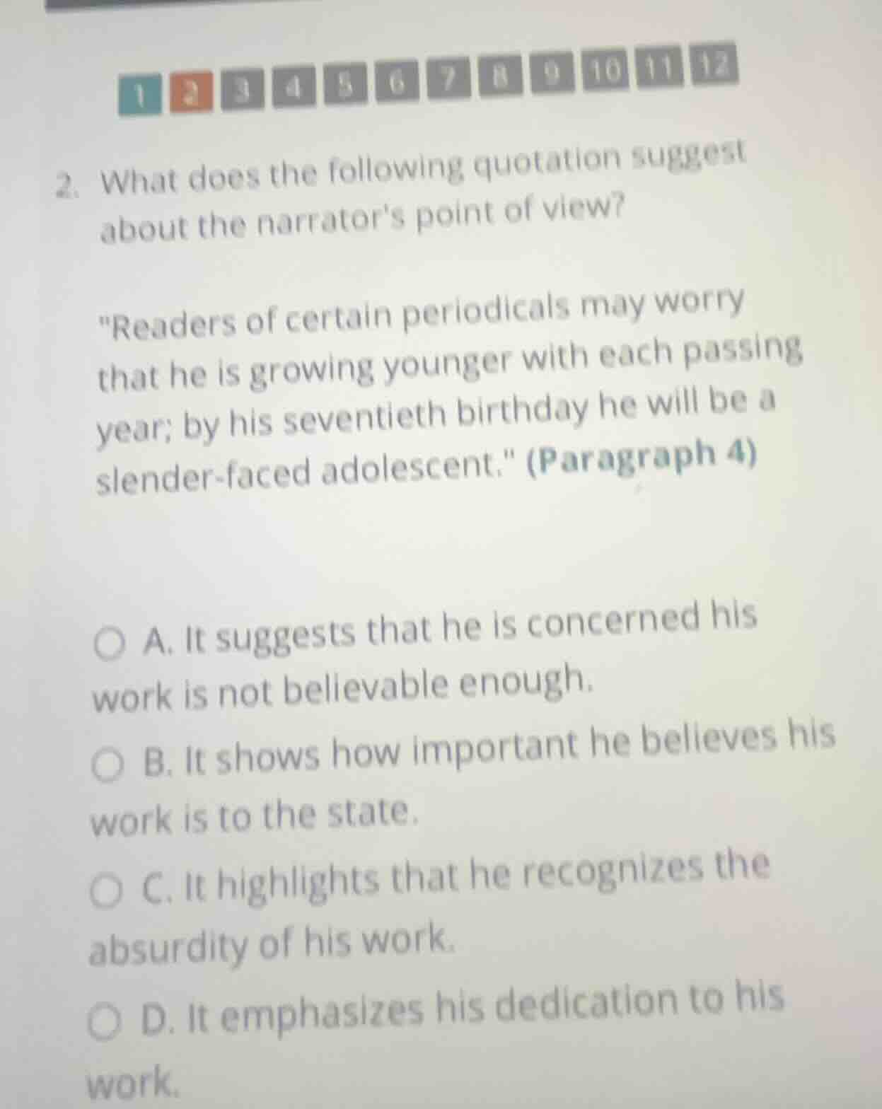 2. what does the following quotation suggest about the narrators point …