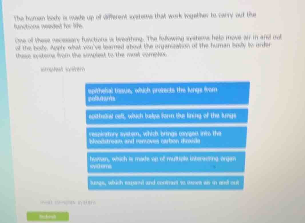 the human body is made up of different systems that work together to ca…