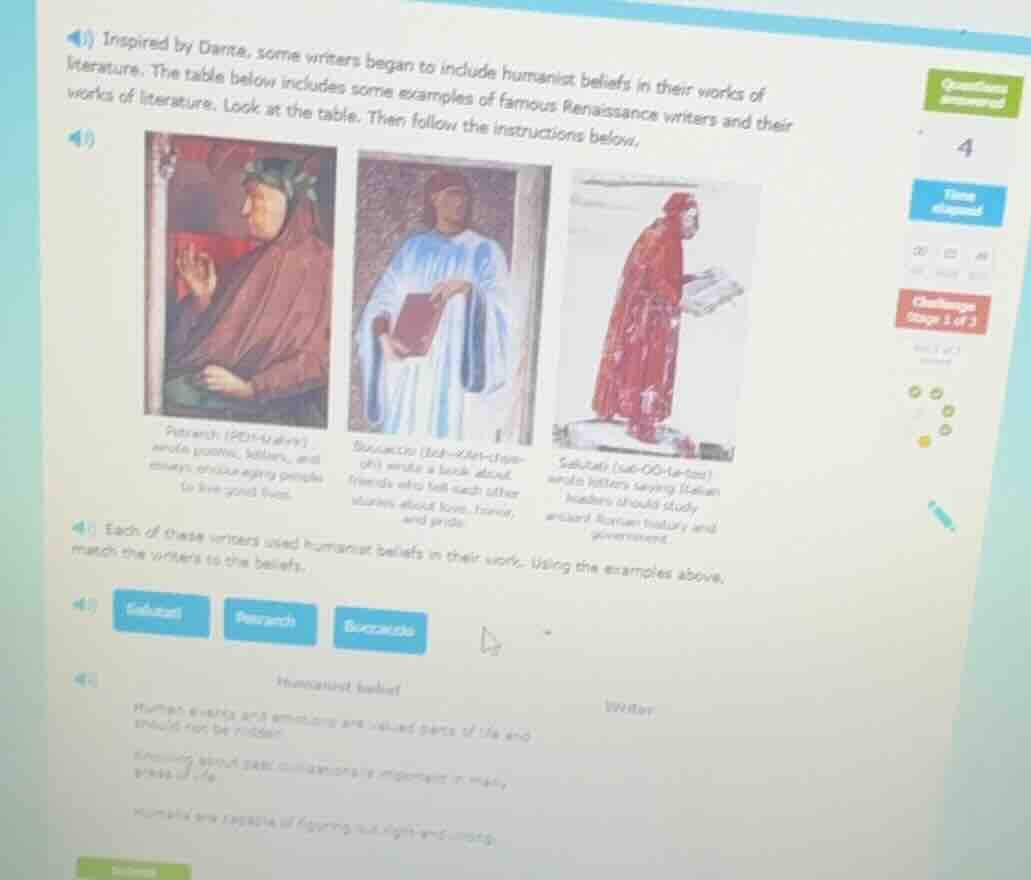 i) inspired by dante, some writers began to include humanist beliefs in…