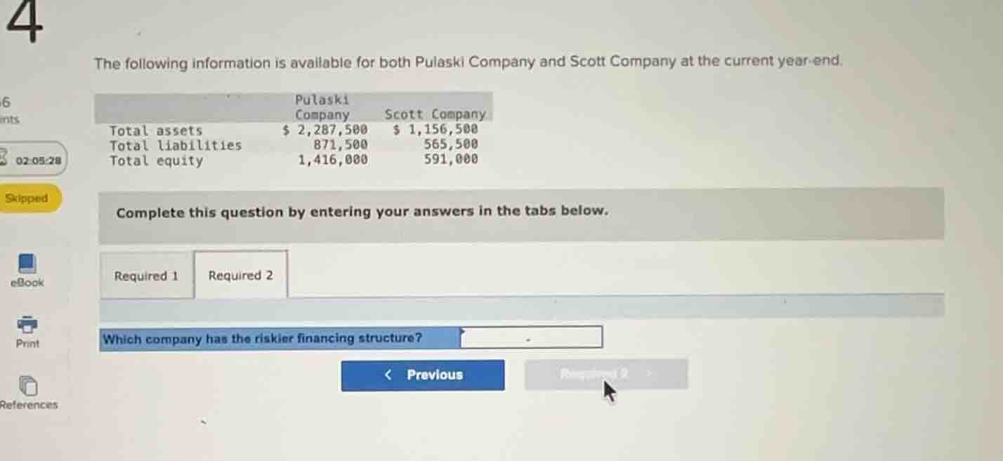 the following information is available for both pulaski company and sco…