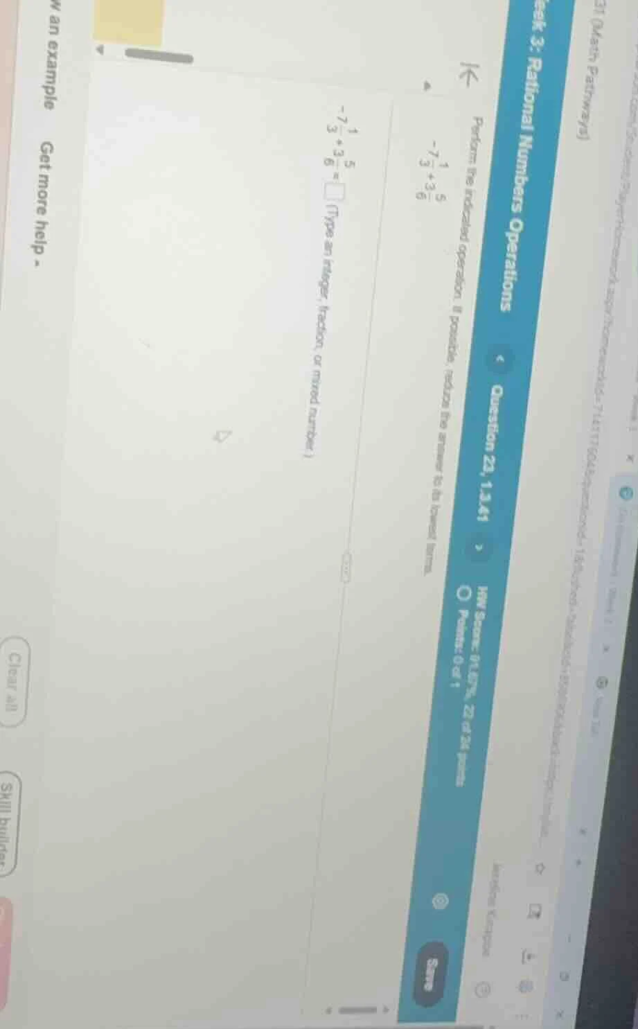 week 3: rational numbers operations question 23, 1.3.41 perform the ind…