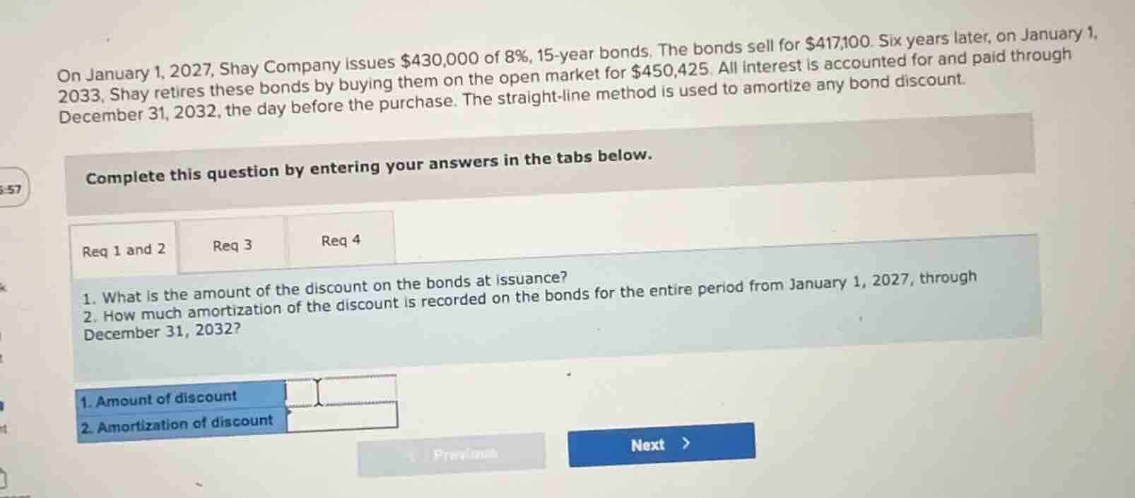 on january 1, 2027, shay company issues $430,000 of 8%, 15-year bonds. …