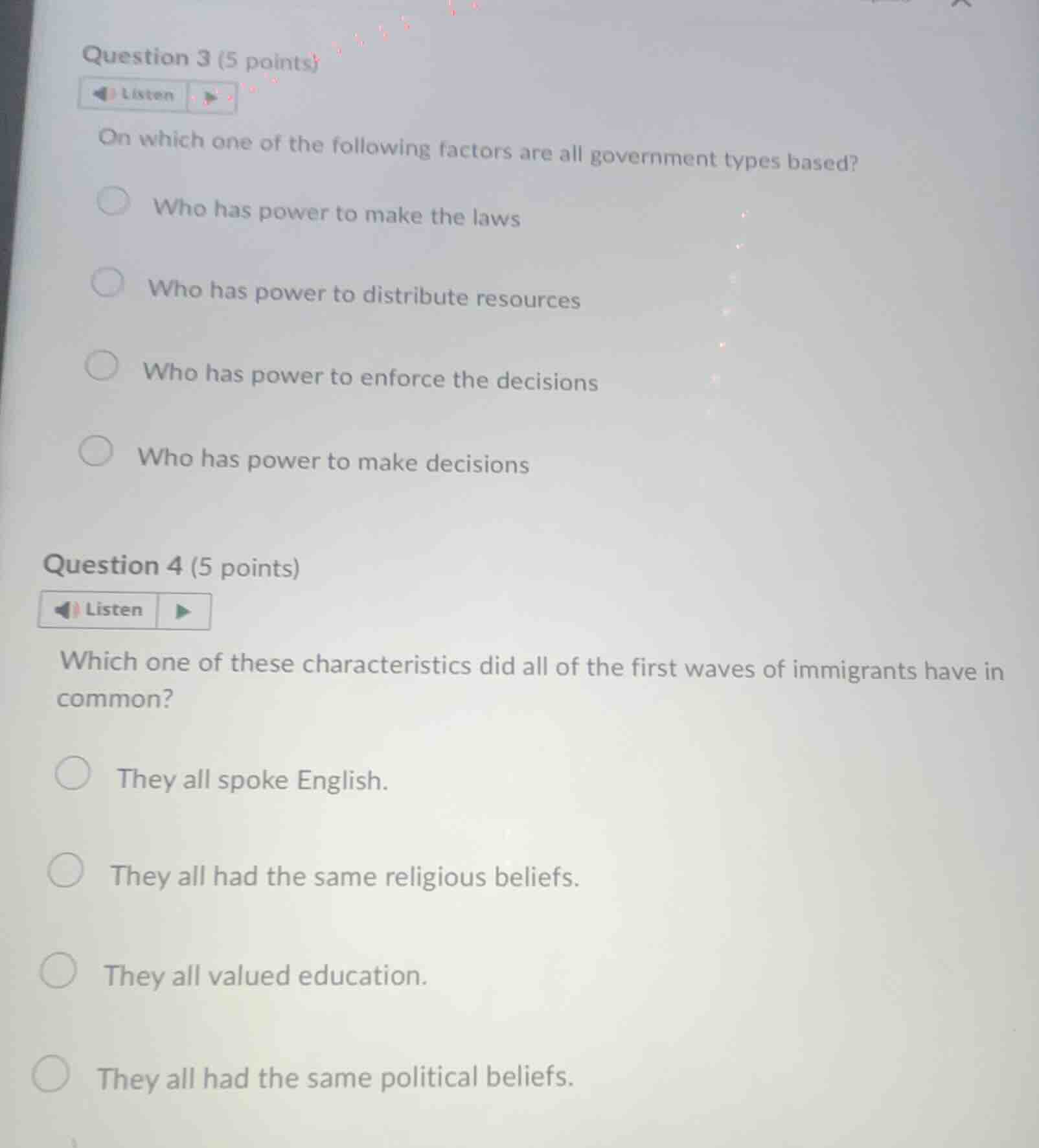 question 3 (5 points) listen on which one of the following factors are …