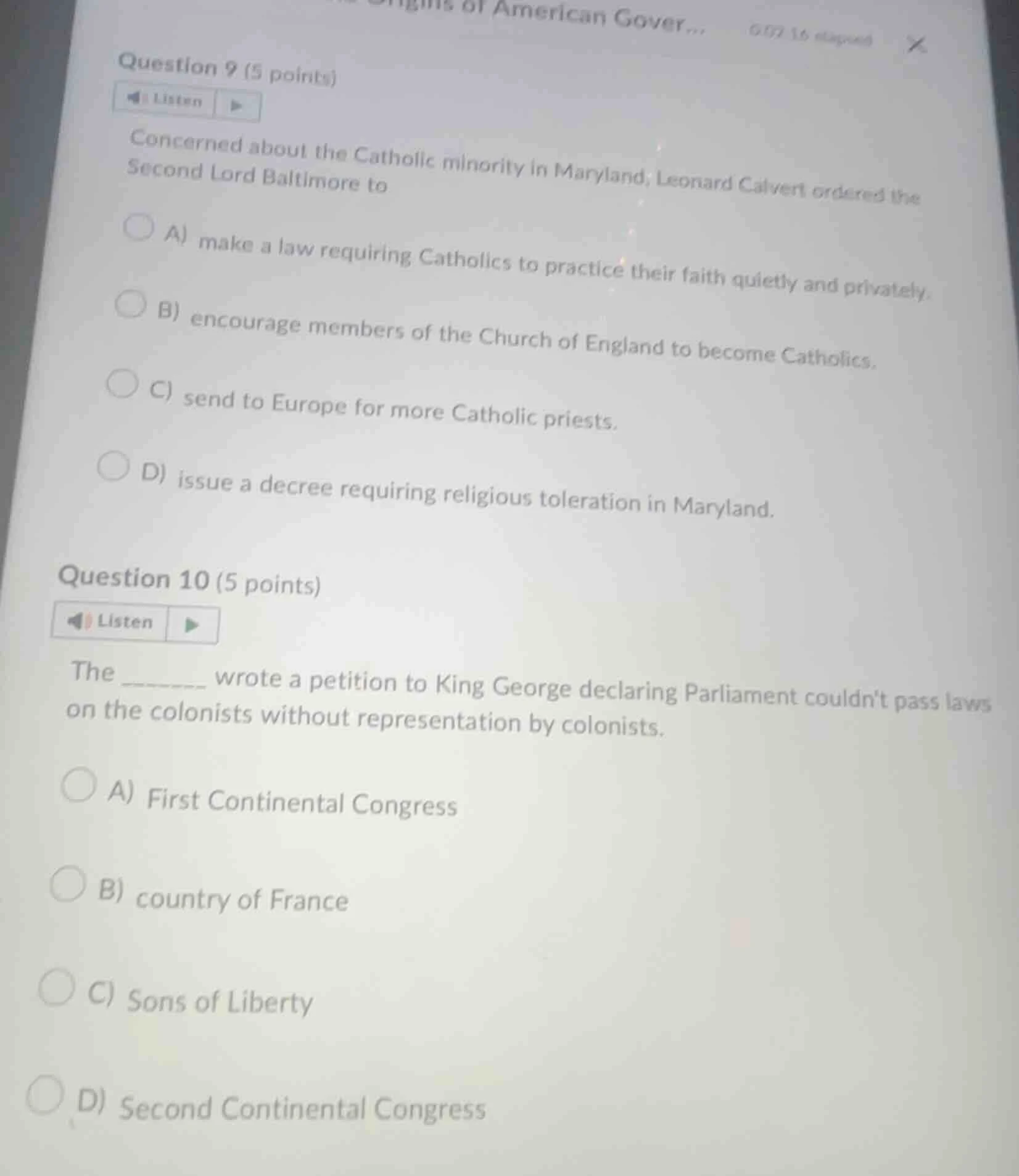 question 9 (5 points) listen concerned about the catholic minority in m…