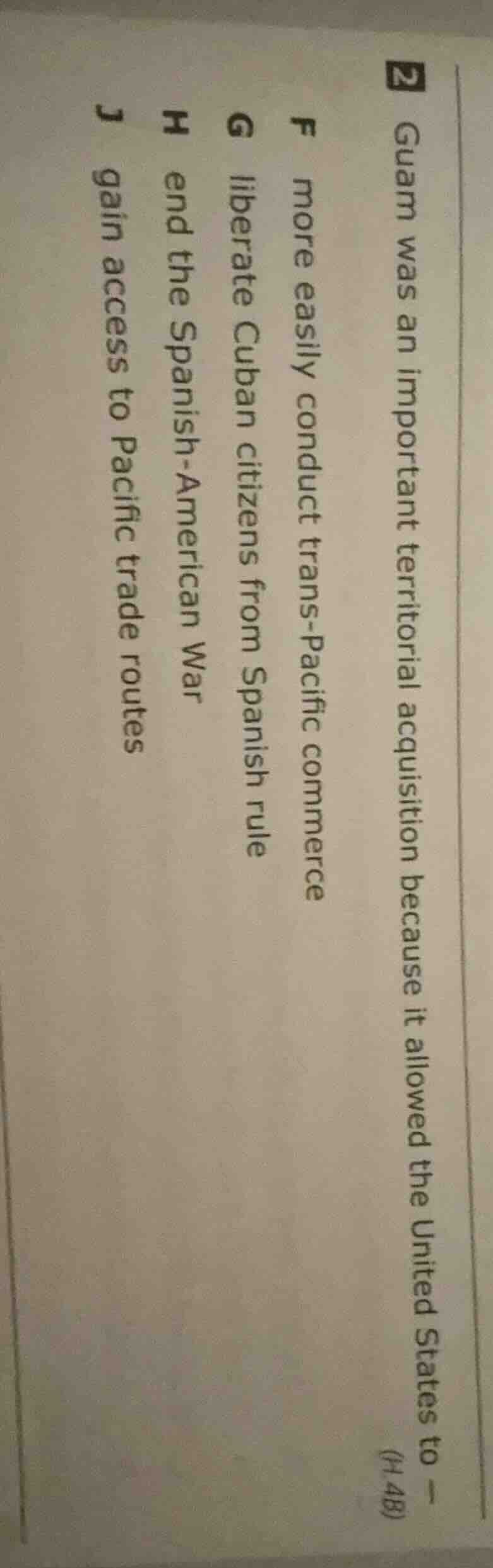 2 guam was an important territorial acquisition because it allowed the …