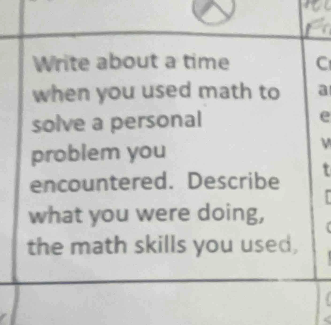 write about a time when you used math to solve a personal problem you e…