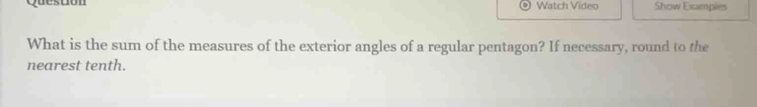 what is the sum of the measures of the exterior angles of a regular pen…