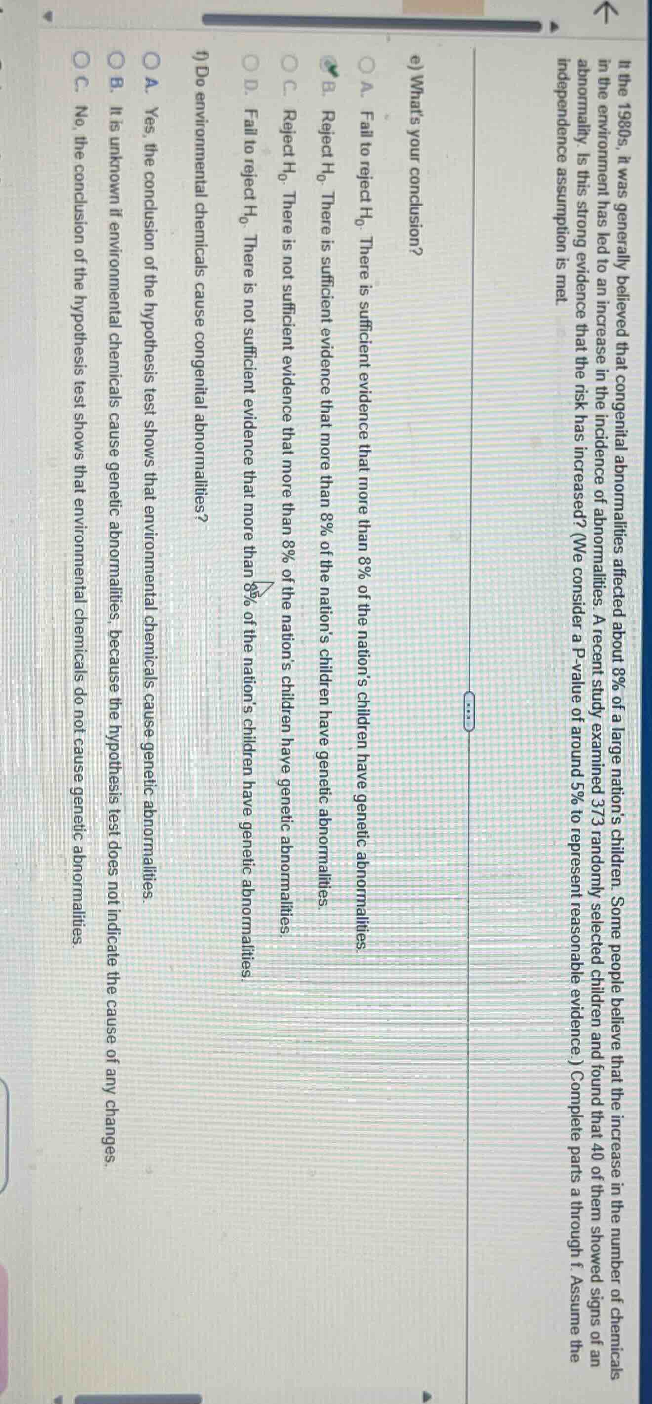 in the 1980s, it was generally believed that congenital abnormalities a…