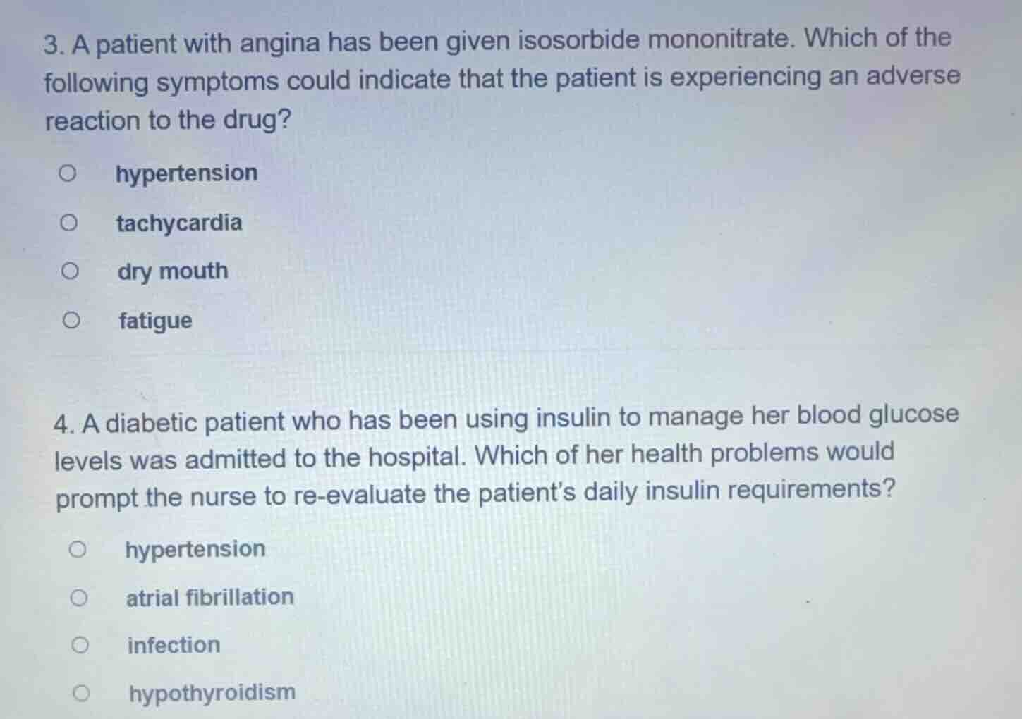 3. a patient with angina has been given isosorbide mononitrate. which o…