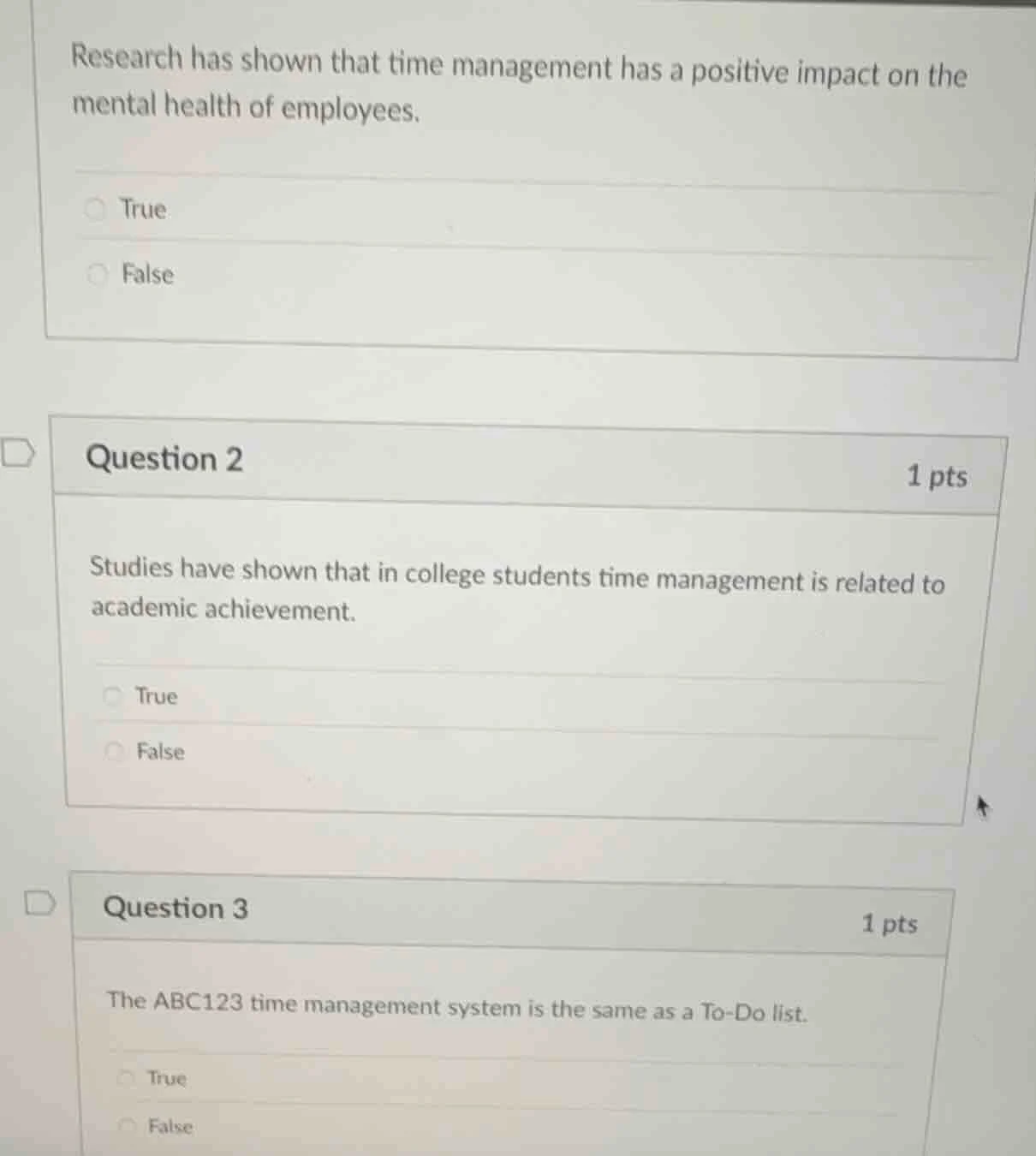 research has shown that time management has a positive impact on the me…