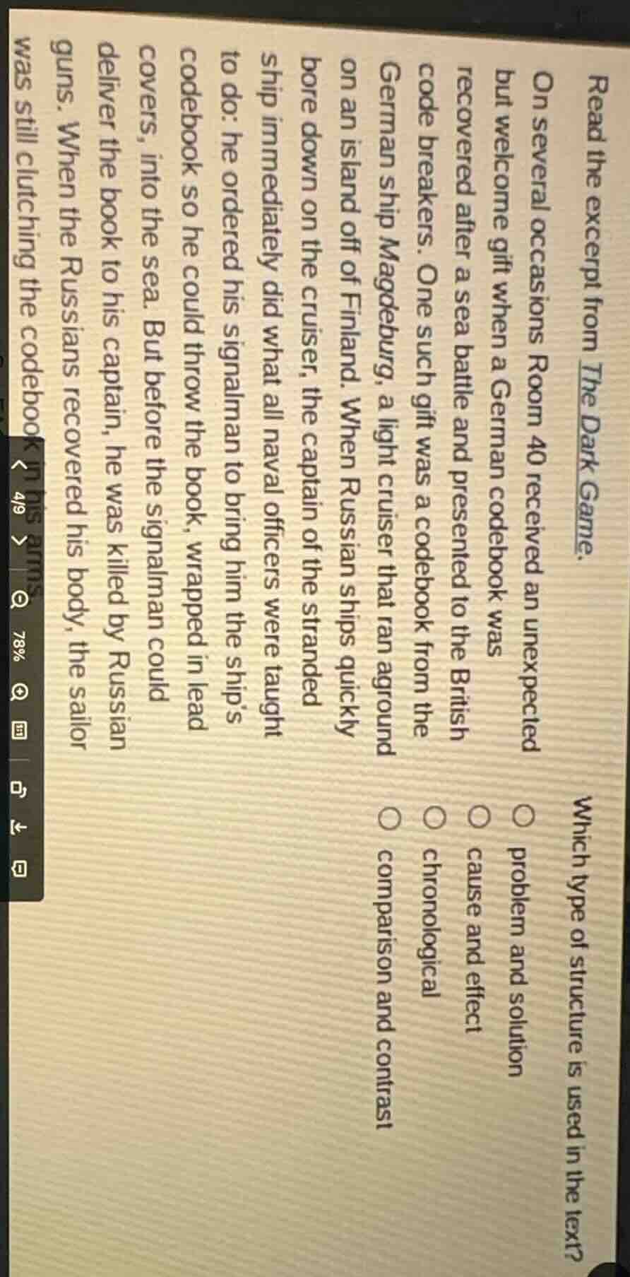 read the excerpt from the dark game. on several occasions room 40 recei…