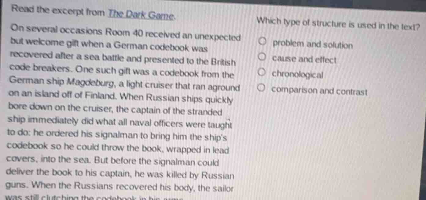 read the excerpt from the dark game. on several occasions room 40 recei…