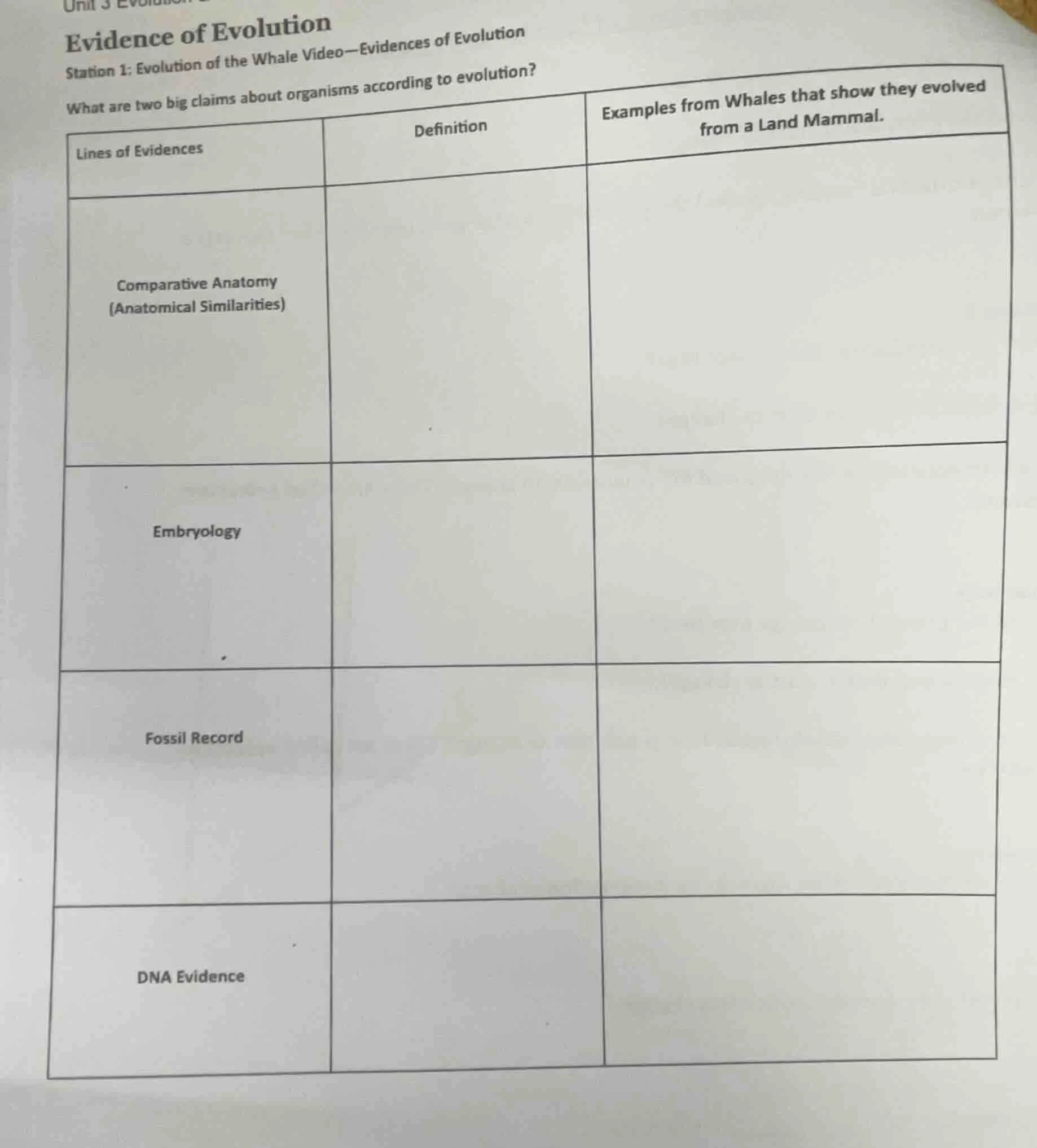 evidence of evolution station 1: evolution of the whale video—evidences…