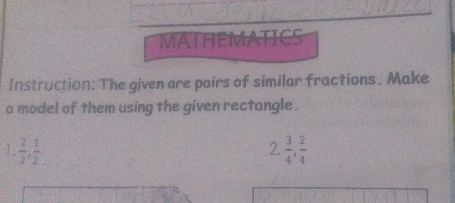 mathematics instruction: the given are pairs of similar fractions. make…