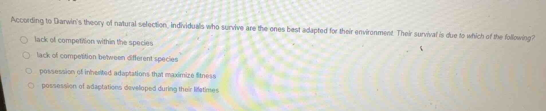 according to darwins theory of natural selection, individuals who survi…
