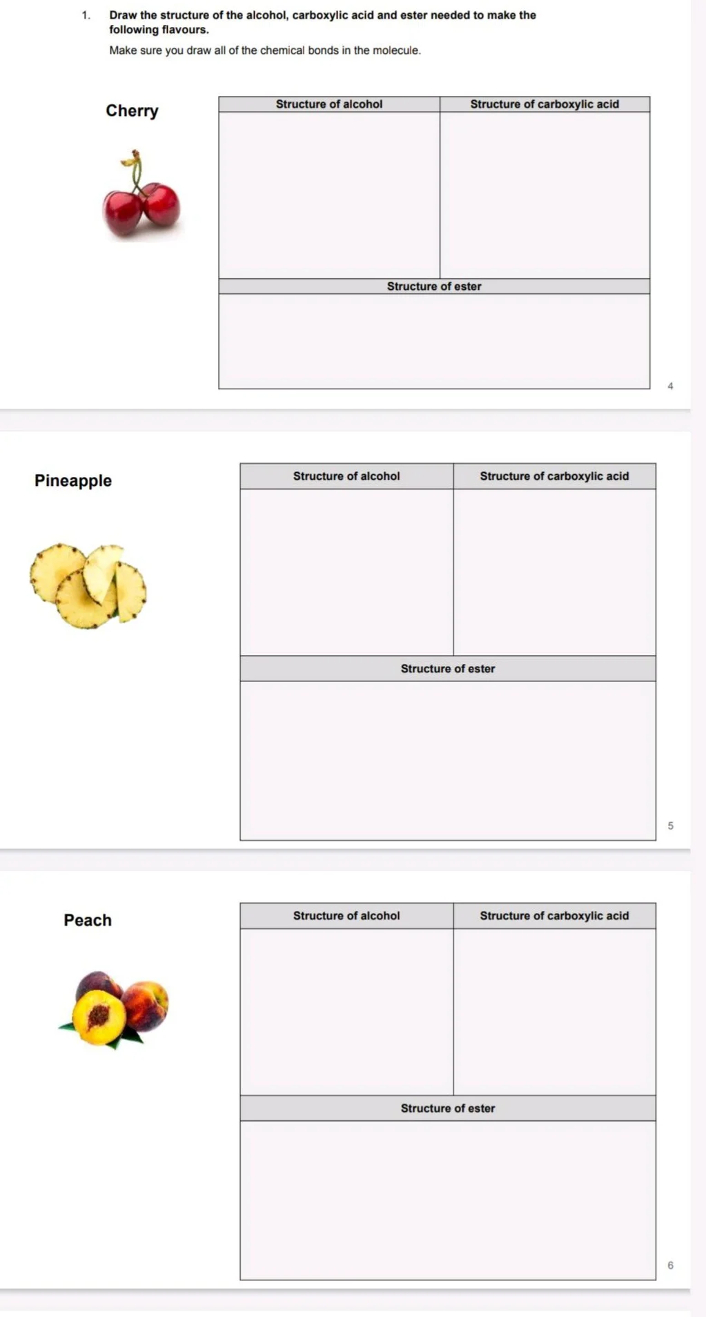 1. draw the structure of the alcohol, carboxylic acid and ester needed …