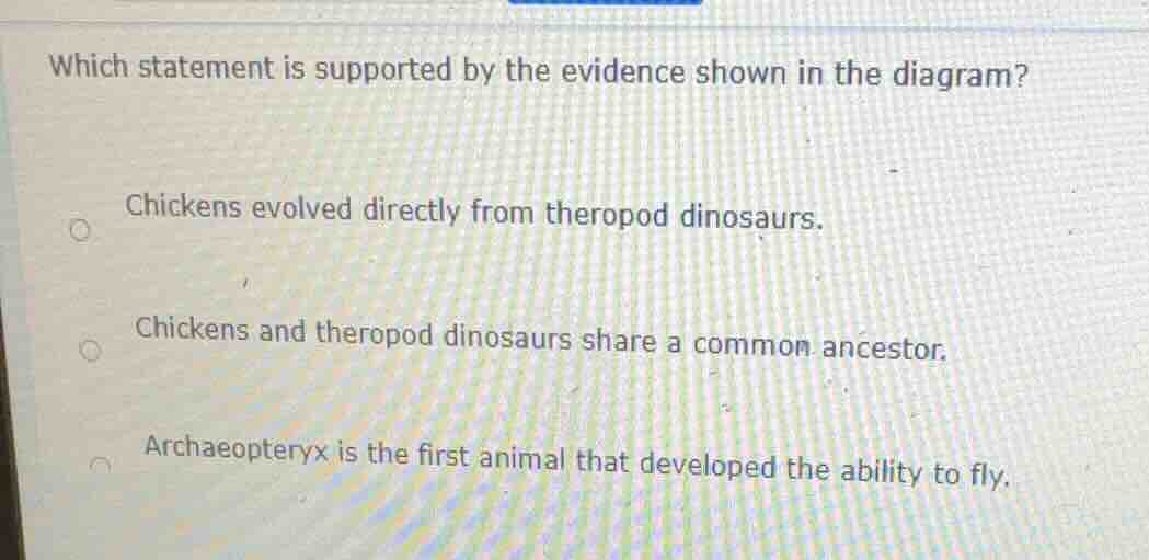 which statement is supported by the evidence shown in the diagram? chic…