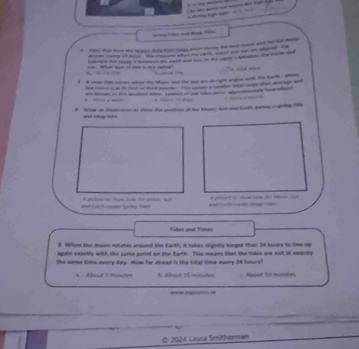 spring tides and neap tides6. tides that have the highest high tide and…