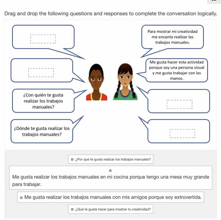 drag and drop the following questions and responses to complete the con…