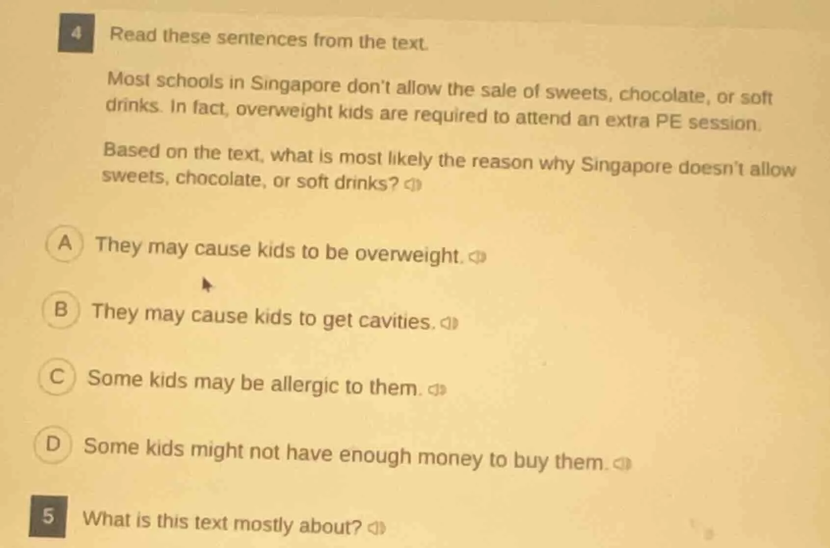 4 read these sentences from the text. most schools in singapore dont al…