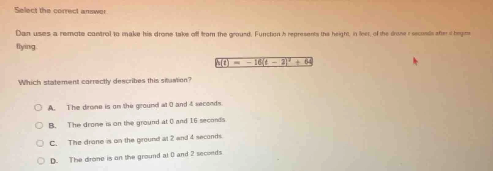 select the correct answer. dan uses a remote control to make his drone …