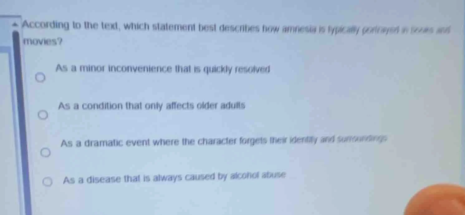 according to the text, which statement best describes how amnesia is ty…