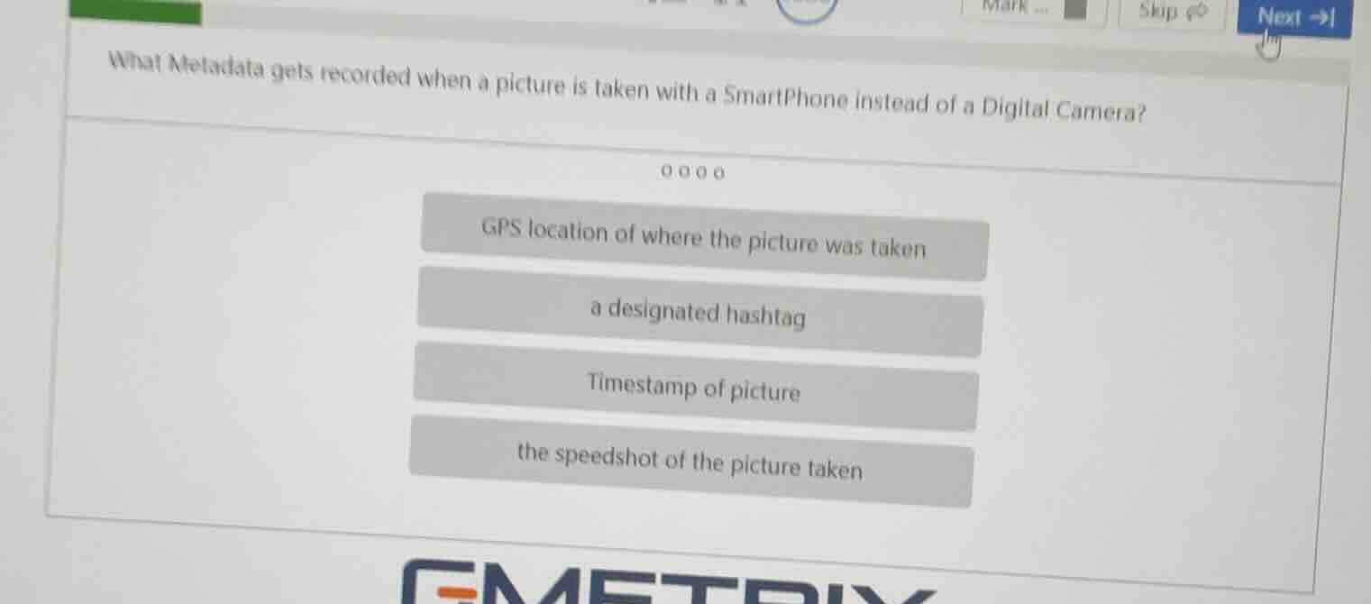 what metadata gets recorded when a picture is taken with a smartphone i…