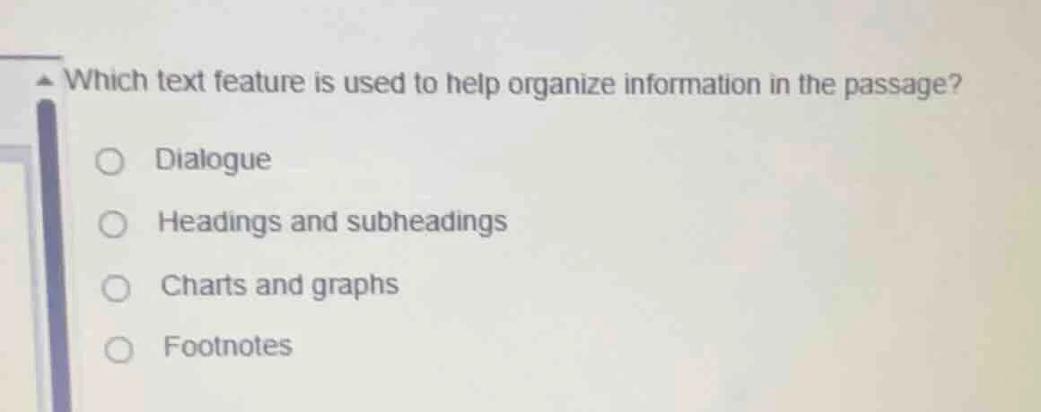 which text feature is used to help organize information in the passage?…
