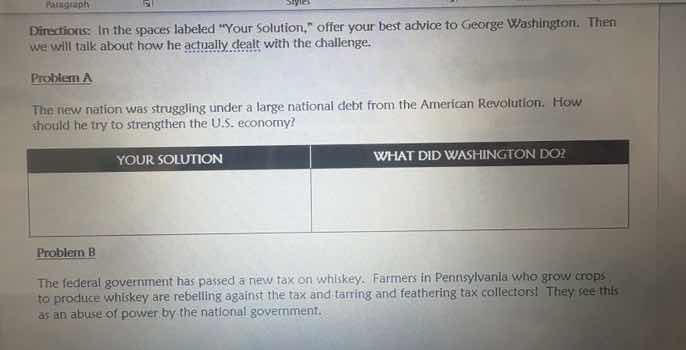 directions: in the spaces labeled \your solution,\ offer your best advi…