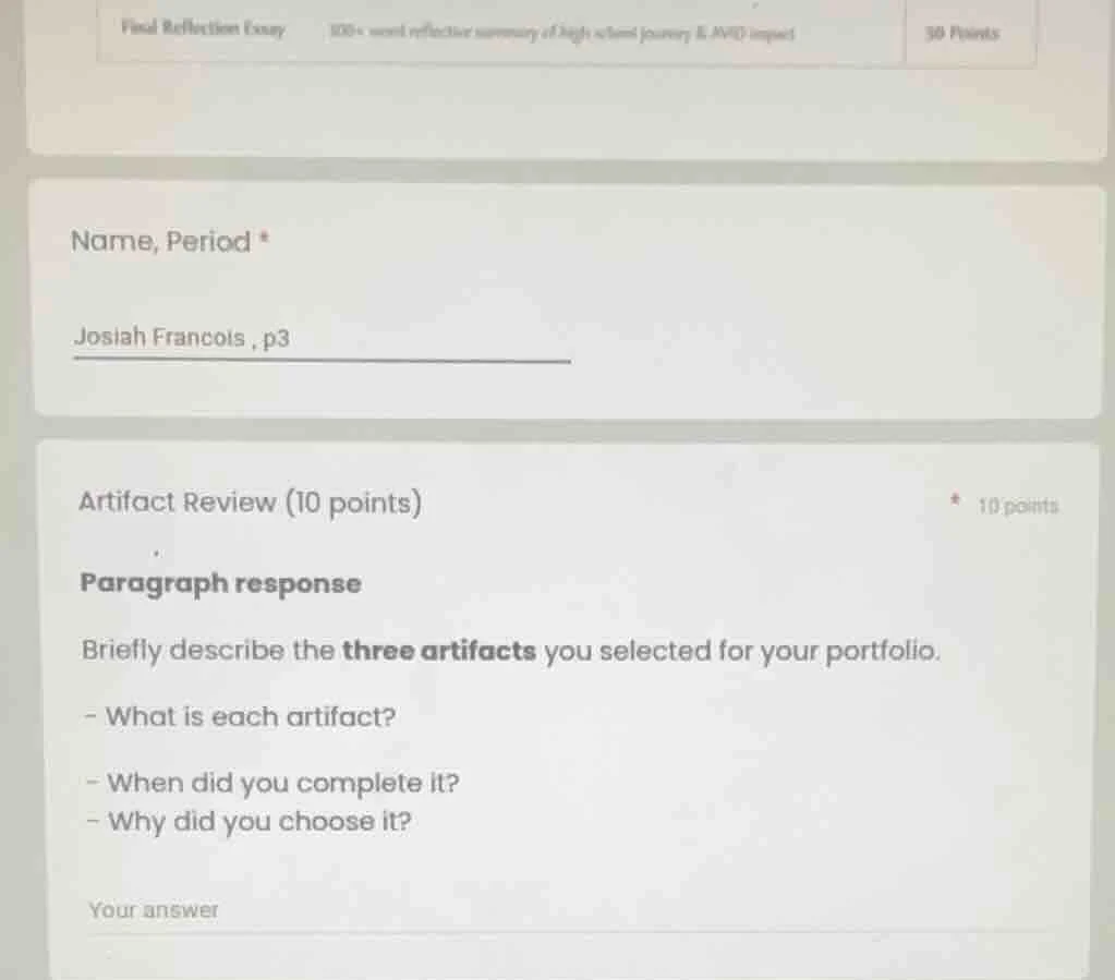 final reflection essay 300+ word reflective summary of high school jour…