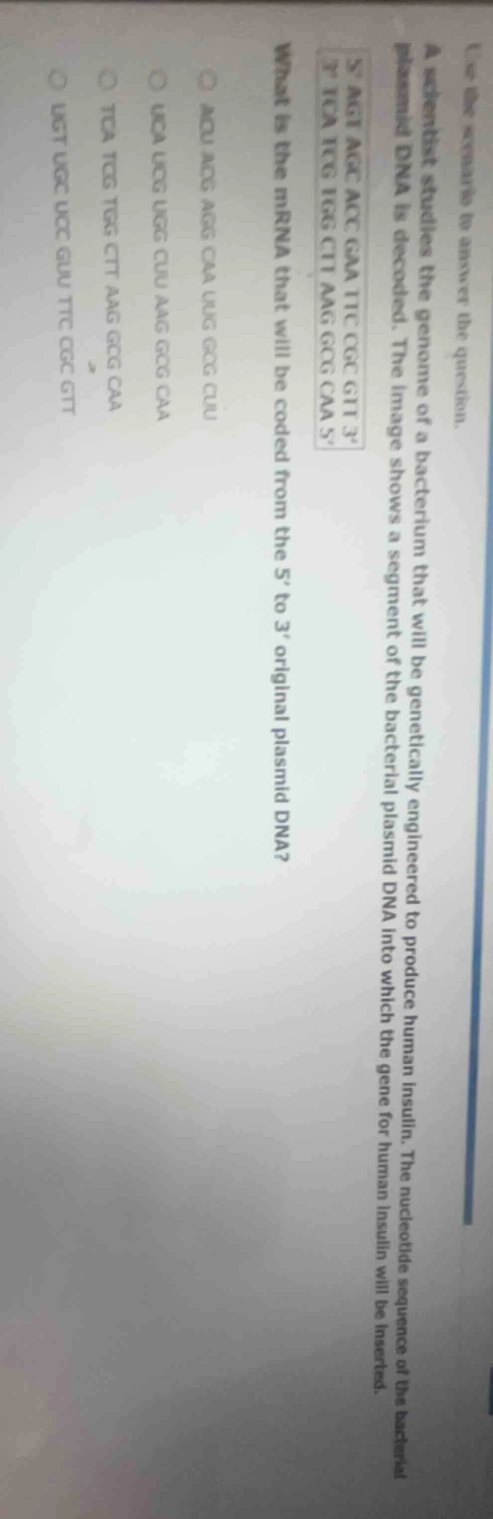 use the scenario to answer the question. a scientist studies the genome…