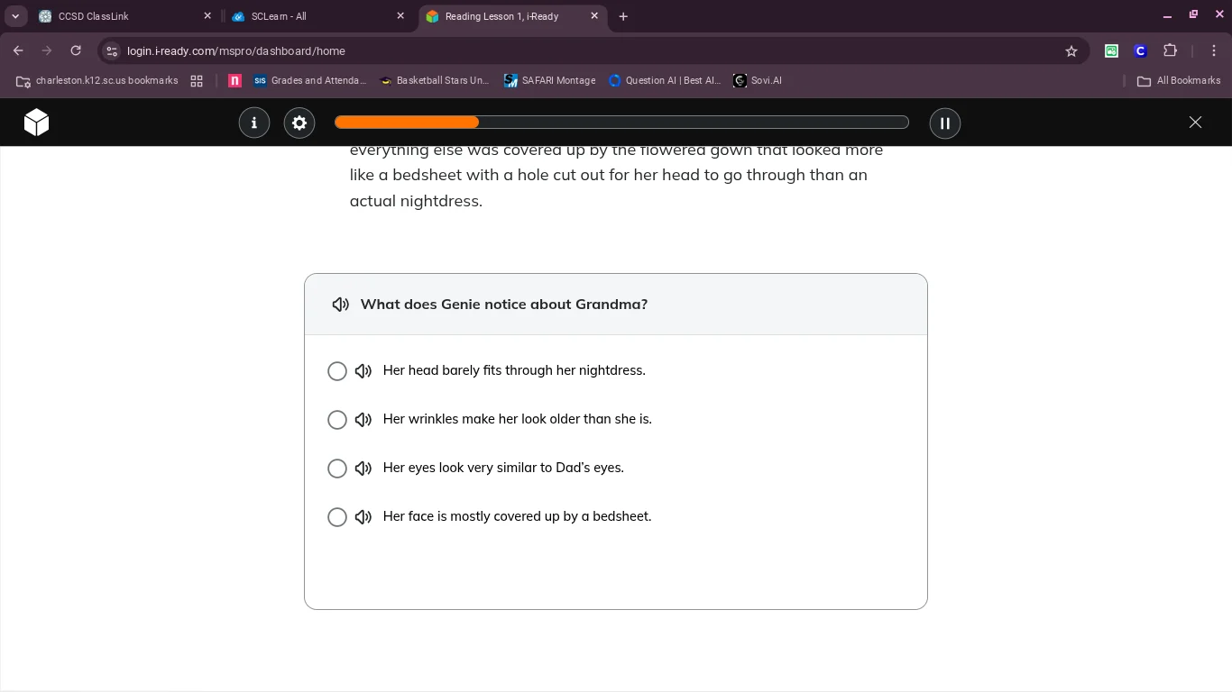 everything else was covered up by the flowered gown that looked more li…