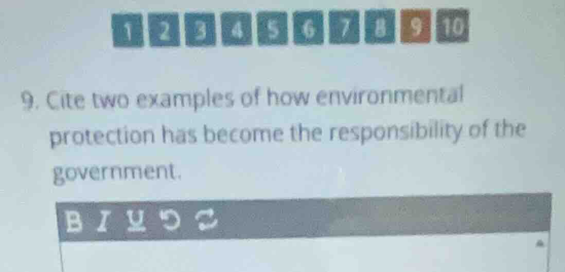 9. cite two examples of how environmental protection has become the res…