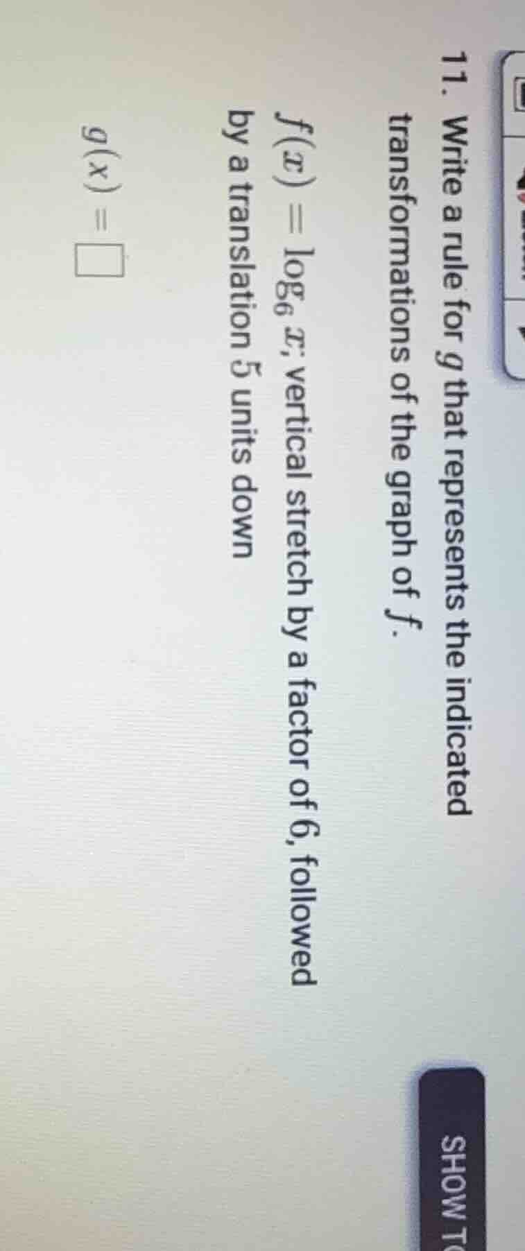 11. write a rule for $g$ that represents the indicated transformations …