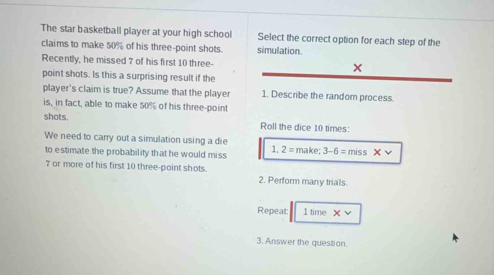 the star basketball player at your high school claims to make 50% of hi…