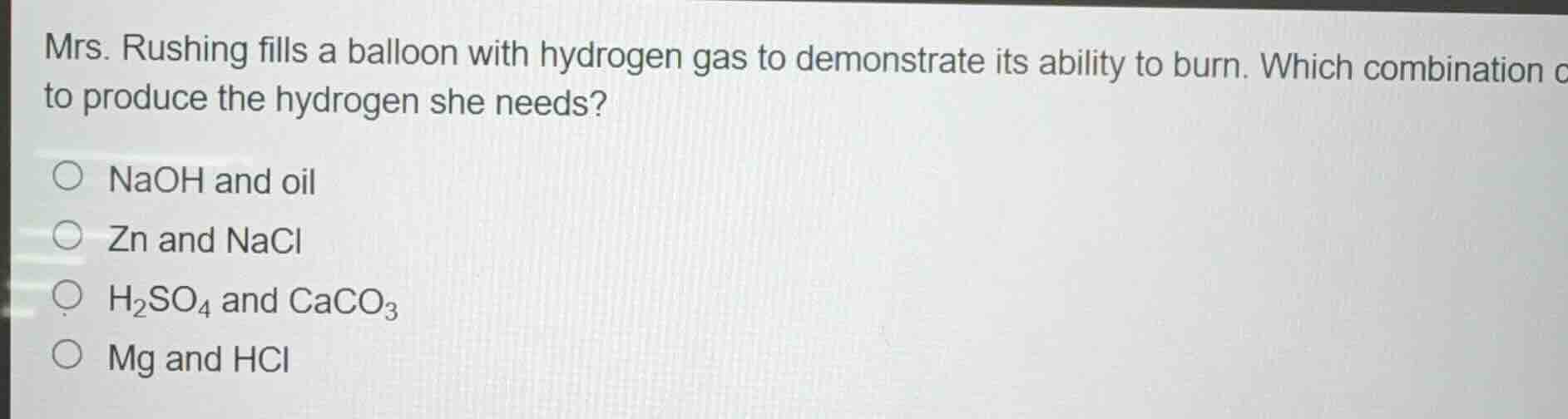 mrs. rushing fills a balloon with hydrogen gas to demonstrate its abili…