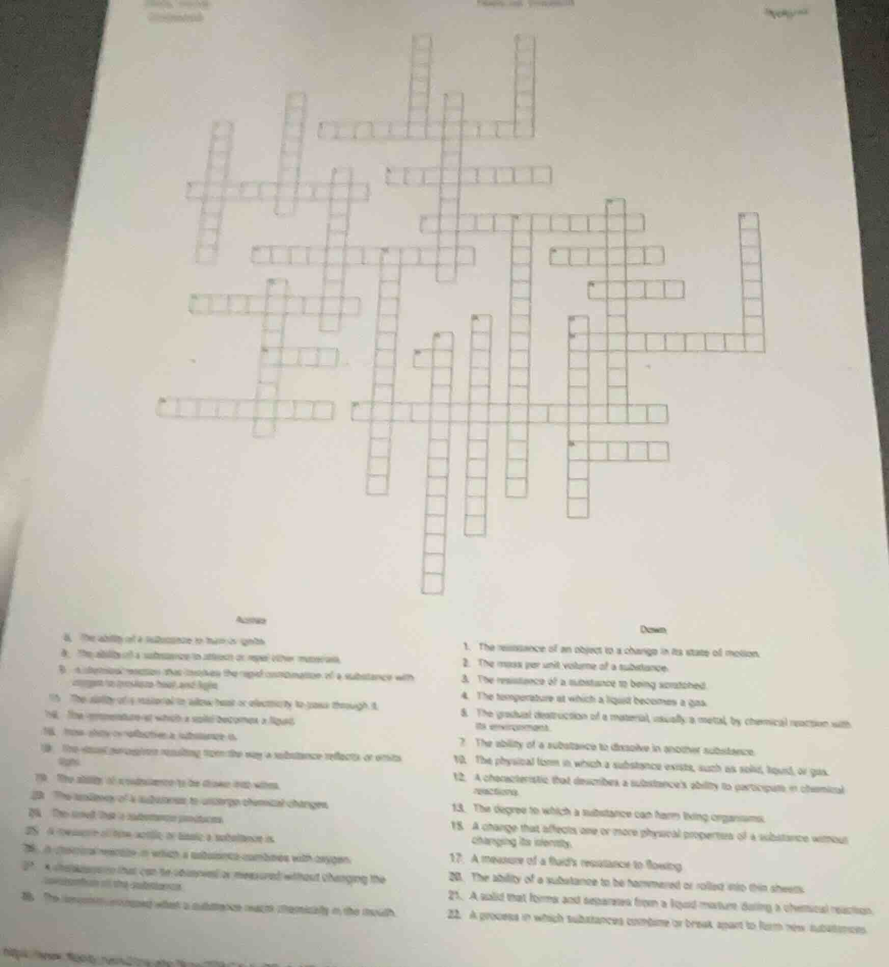 across 4. the ability of a substance to burn or ignite 8. the ability o…