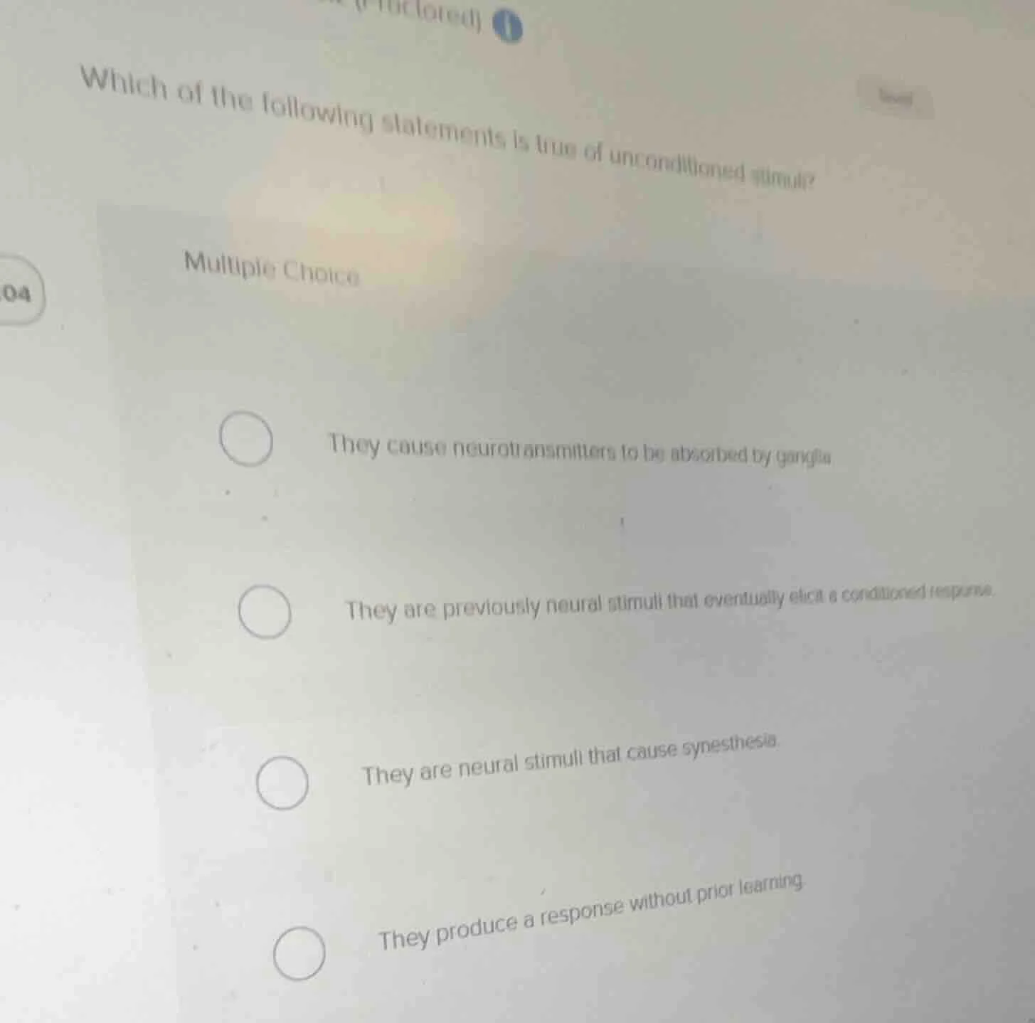 which of the following statements is true of unconditioned stimuli? mul…