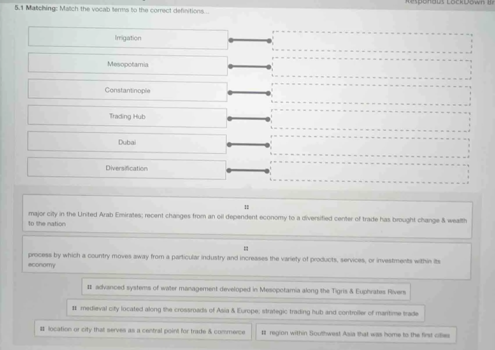 5.1 matching: match the vocab terms to the correct definitions... irrig…
