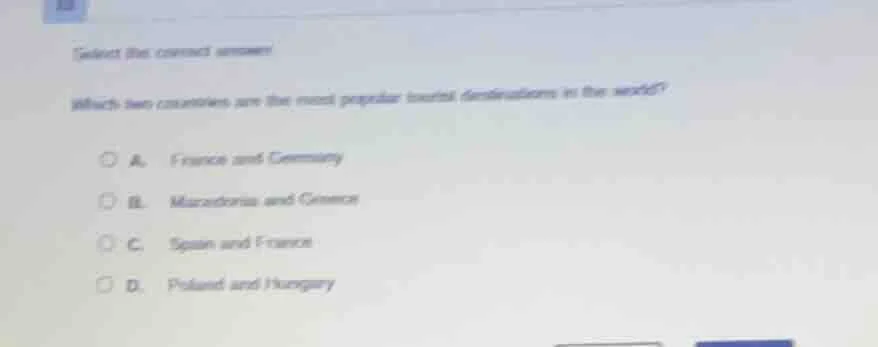select the correct answer which two countries are the most popular tour…