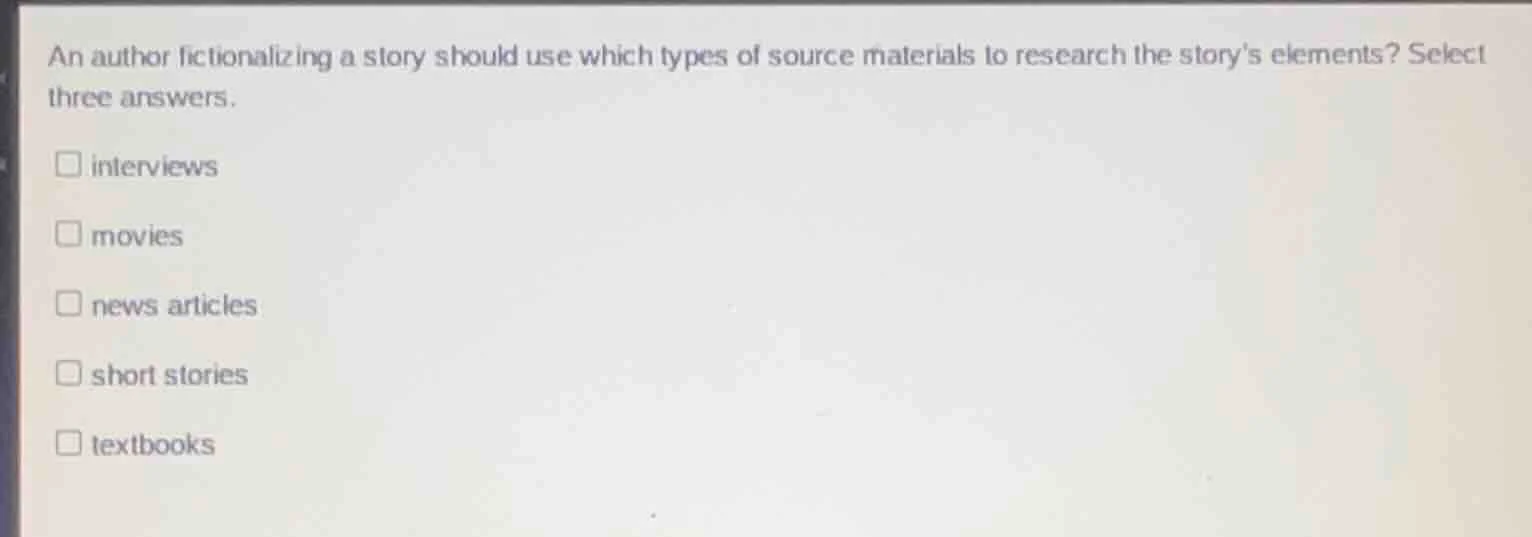 an author fictionalizing a story should use which types of source mater…