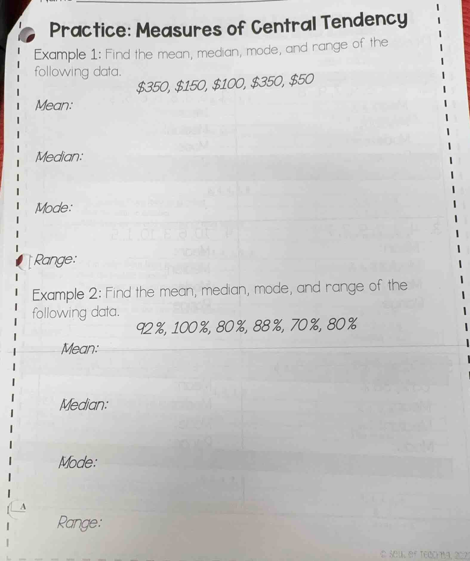 practice: measures of central tendency example 1: find the mean, median…