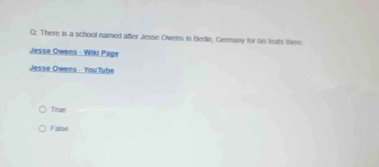 q: there is a school named after jesse owens in berlin, germany for his…