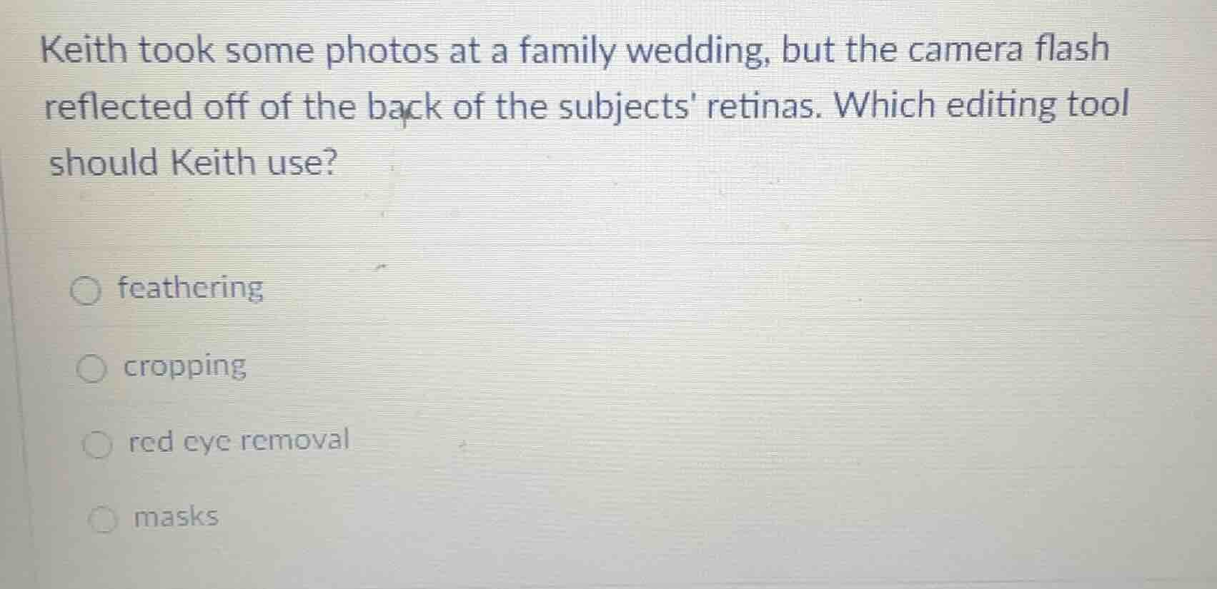 keith took some photos at a family wedding, but the camera flash reflec…