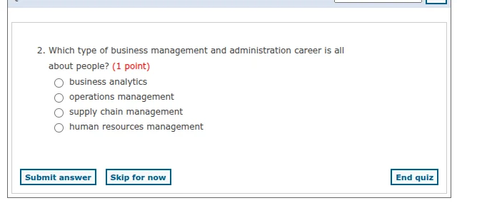 2. which type of business management and administration career is all a…
