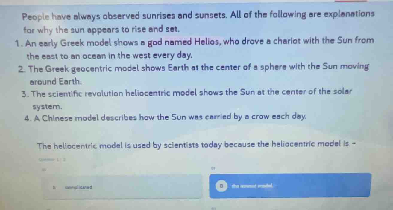 people have always observed sunrises and sunsets. all of the following …
