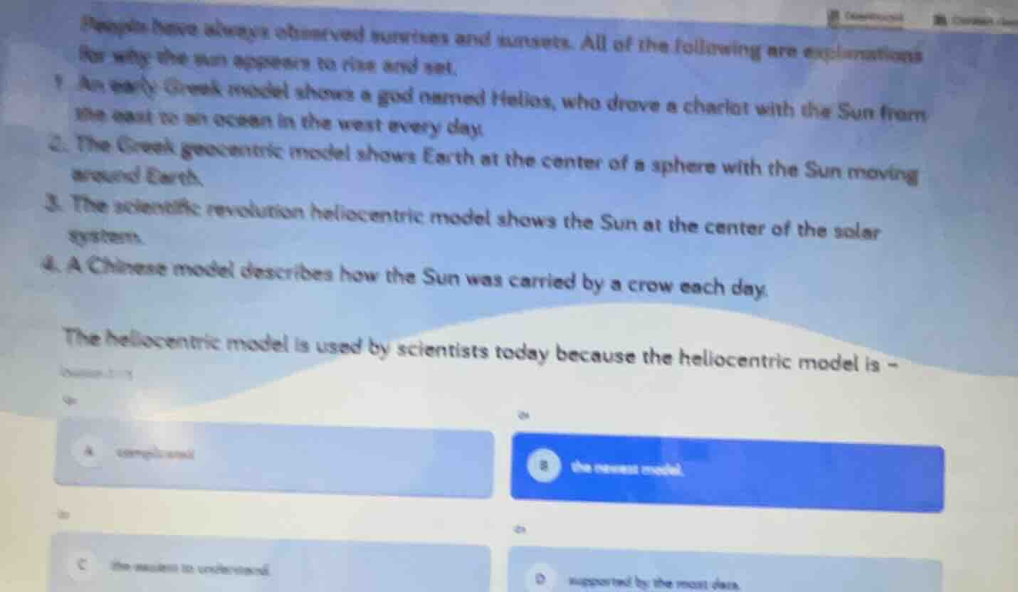 people have always observed sunrises and sunsets. all of the following …