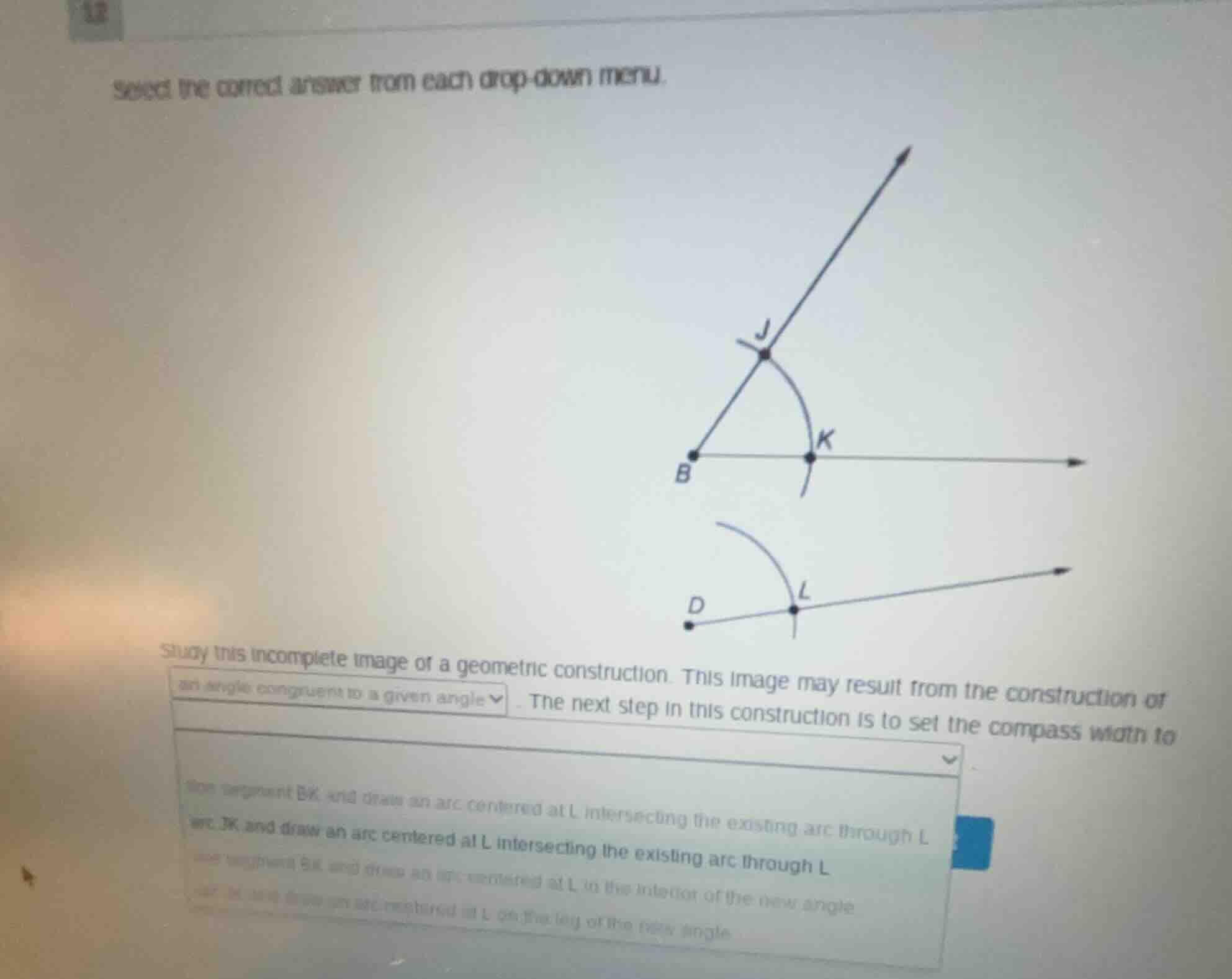 select the correct answer from each drop-down menu. study this incomple…