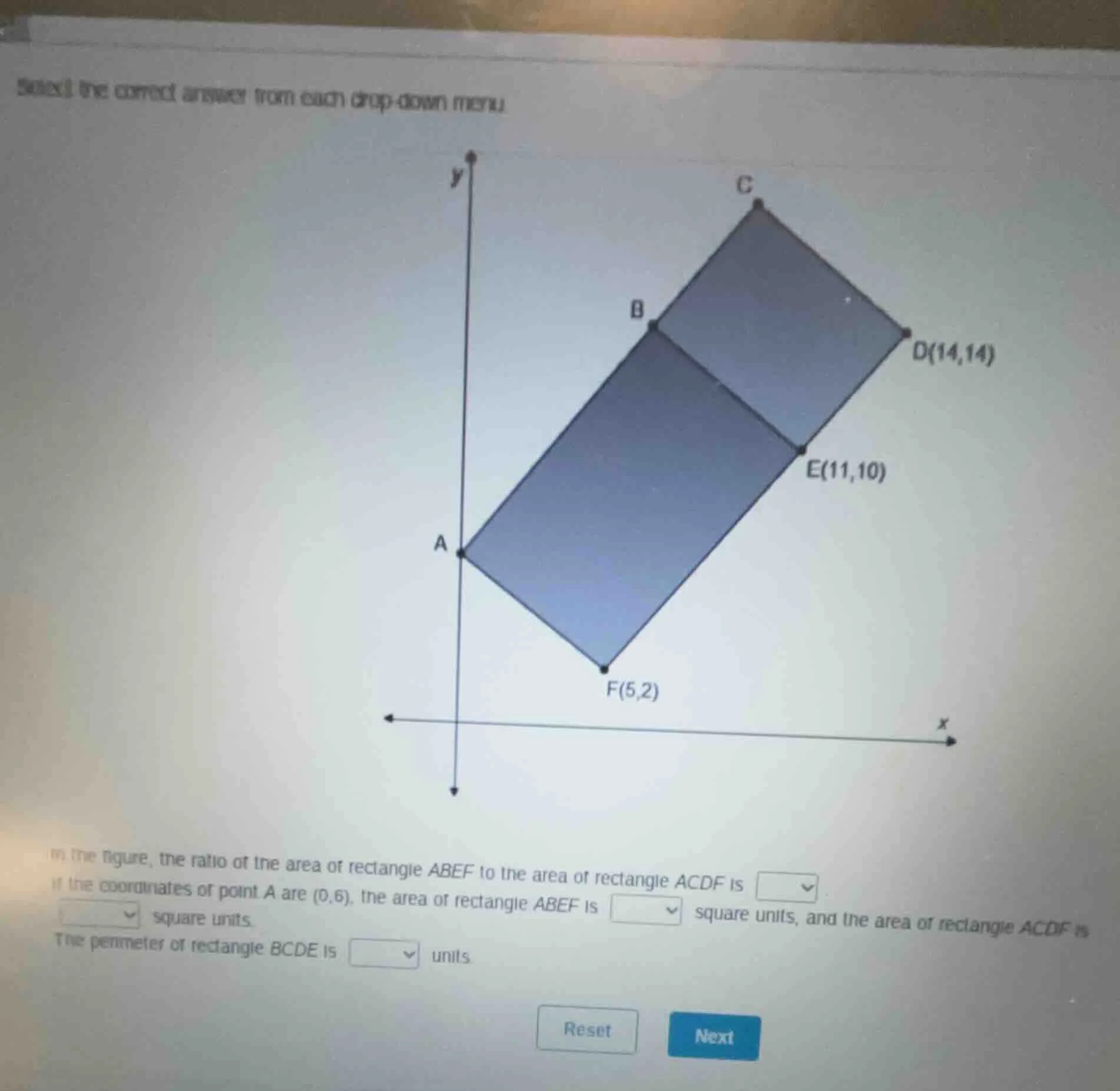 select the correct answer from each drop-down menu.in the figure, the r…