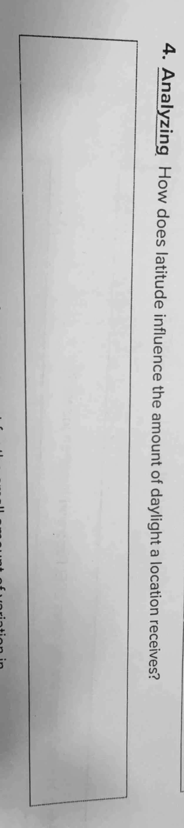 4. analyzing how does latitude influence the amount of daylight a locat…